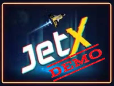 Jetx game logo and inscription demo