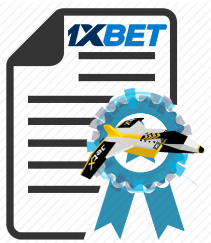 Ícone cinza de fundo de documento com o logotipo '1xbet', apresentando uma ilustração de um avião a jato com o logotipo do jogo 'JetX' no centro cercado por uma fita circular azul